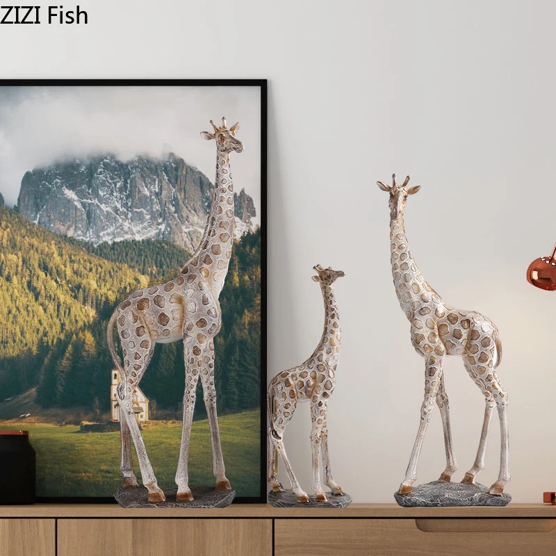 

Украшения в виде жирафа, креативная домашняя имитация, скульптура в виде животного, жираф, семейное животное, ремесла, мебель, Современное у...