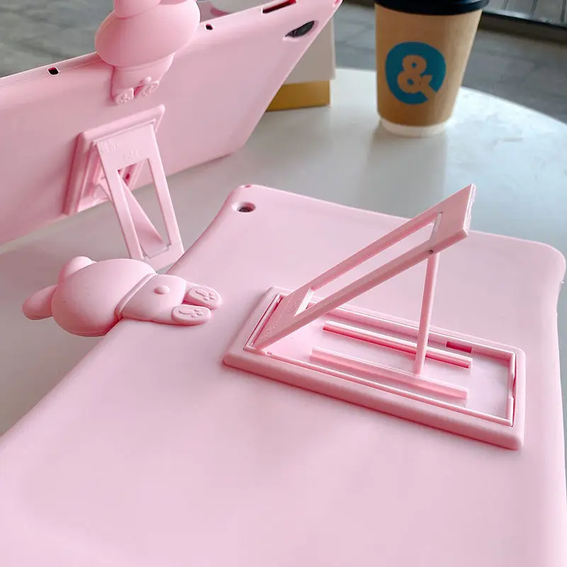 3d bracket cute cartoon tablet protective case cover for huawei matepad m6 m5 lite honor tab 5 silicone shockproof cover free global shipping