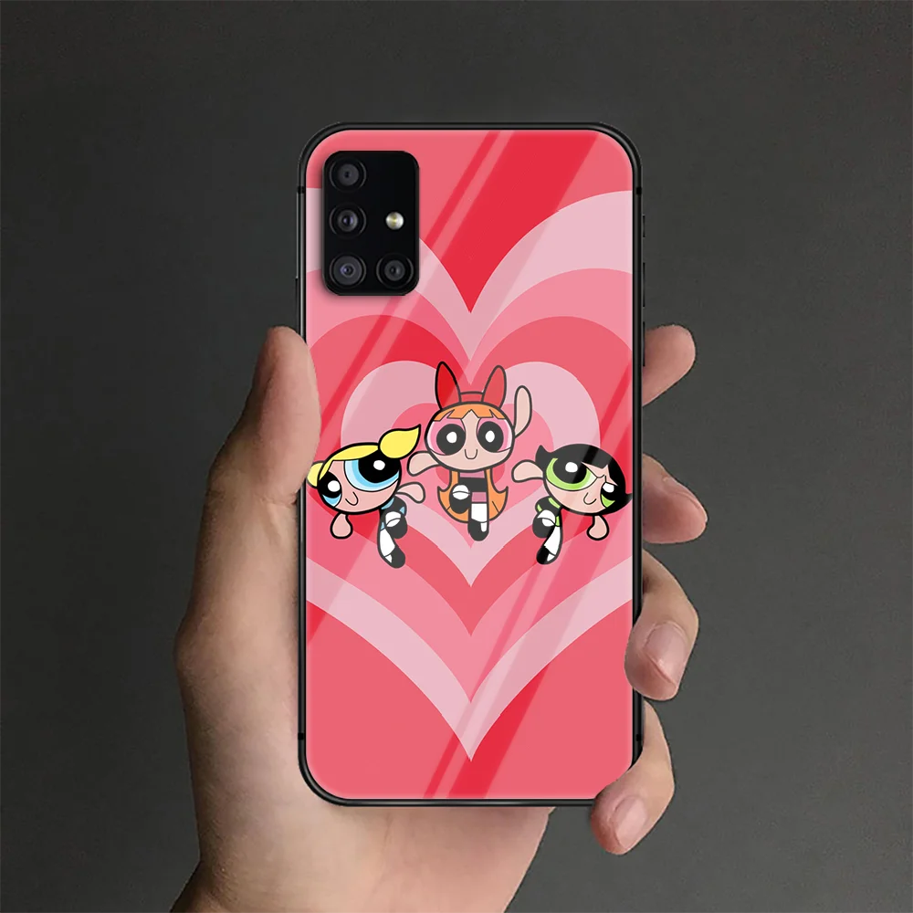 

Power Cute Girl Phone Tempered Glass Case Cover For Samsung Galaxy A M 10 12 20 20E 21 21S 30 30S 31 40 50 51 70 71 Waterproof