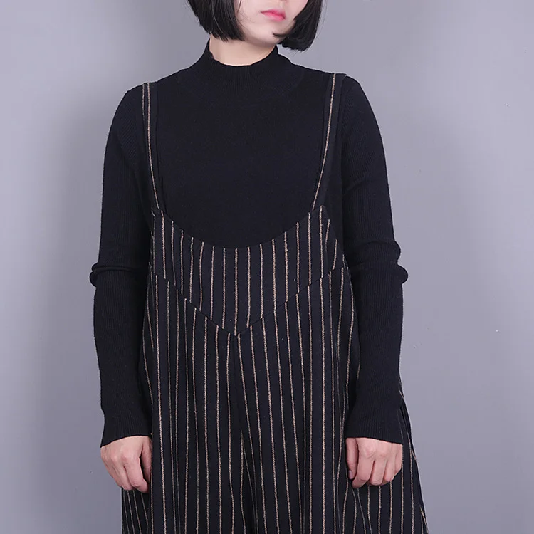 

IEQJ 2021 new spring and summer fashion women clothes straps full length striped loose pants female trousers WP71401