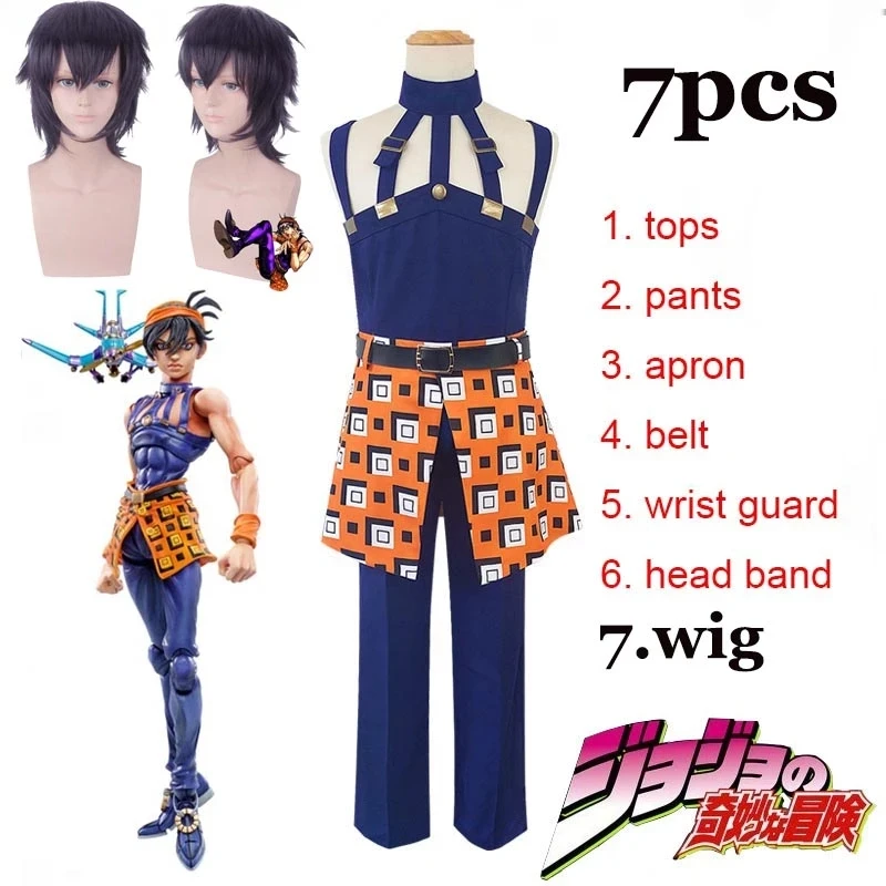 

Anime JoJo's Bizarre Adventure Cosplay Costume JOJO Ghirga Narancia Uniforms Men Women Costumes Outfit For Halloween Party