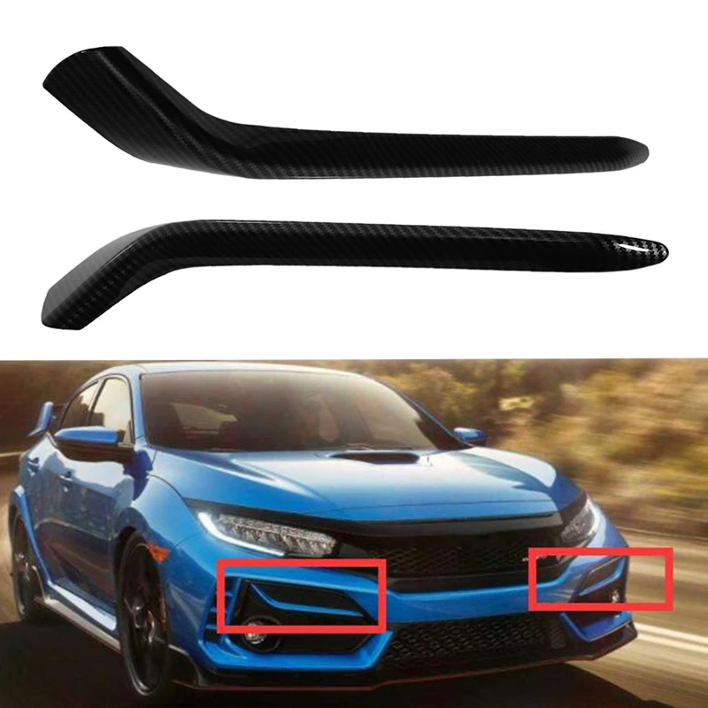 Для Honda Civic хэтчбек 2019 2020 Карбон волокно передние противотуманные фары светильник