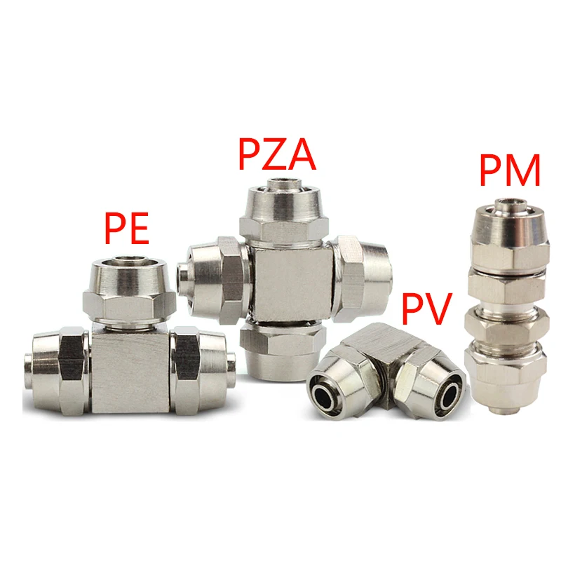 

Copper Plated Nickel Pneumatic Air Quick Connector For Hose Tube OD 4MM 6 8 10 12 14 16MM Fast Joint Connection KPV KPE PM PZA