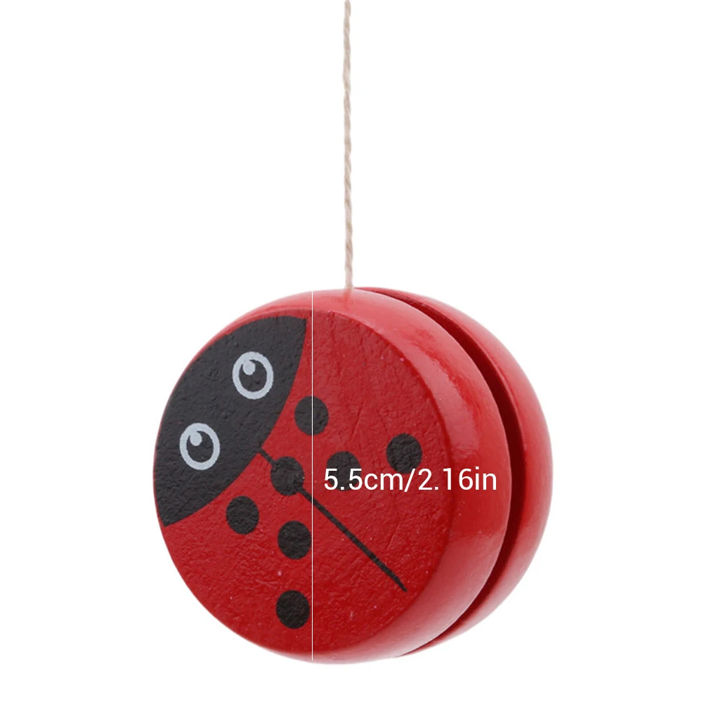 Kids Funny Toys 5Pcs Cute Ladybug Prints Wooden Yoyo Hand-Eye Coordination Development Toy For Children | Игрушки и хобби