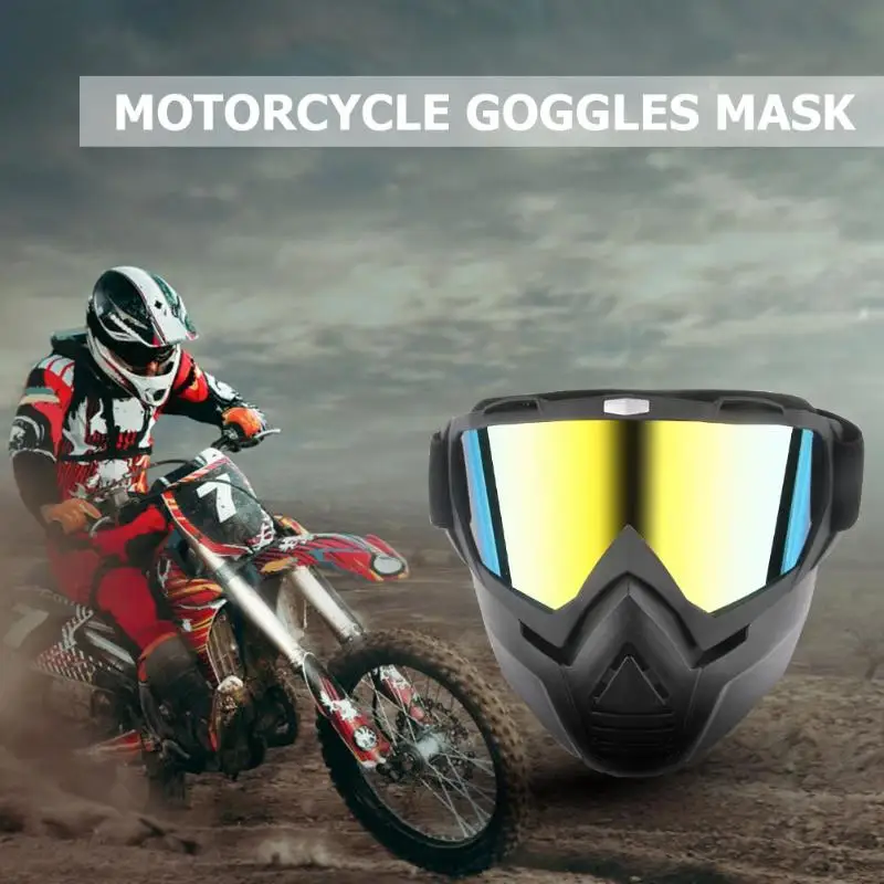 

Hot Sales Detachable Modular Motorcycle Helmet Goggles Vintage Racing Open Face Motorcycle Half Helmet Mask Dust Ski Car Styling