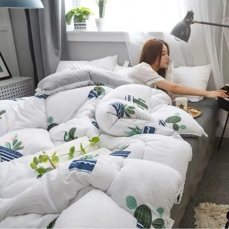 Симпатичные розовые и Белые зимние Утепленные одеяла постельное белье одеяло