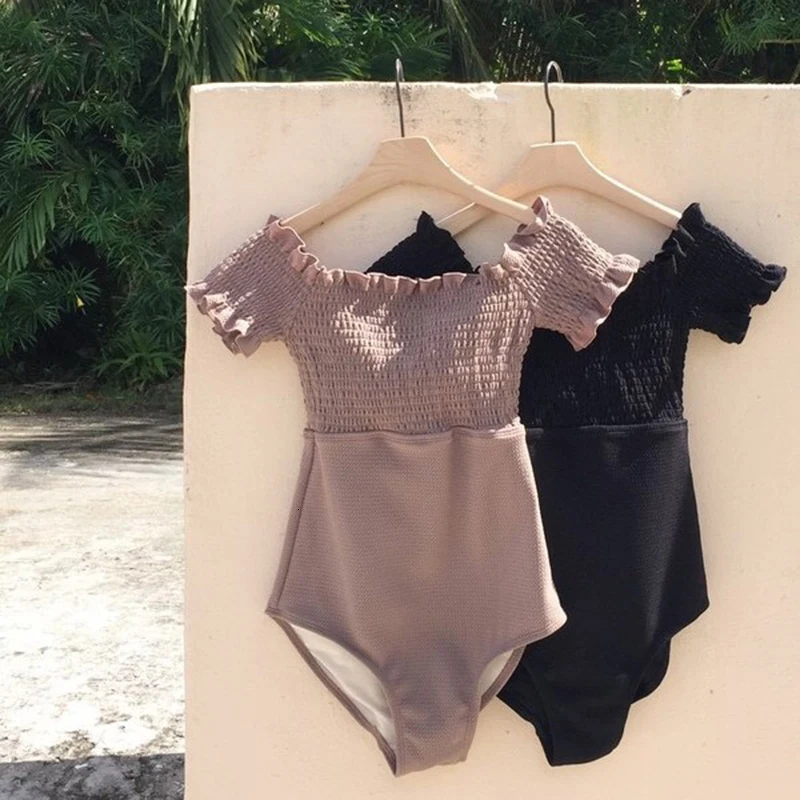 Слитный купальник пуш ап в Корейском стиле для маленькой груди монокини девушек