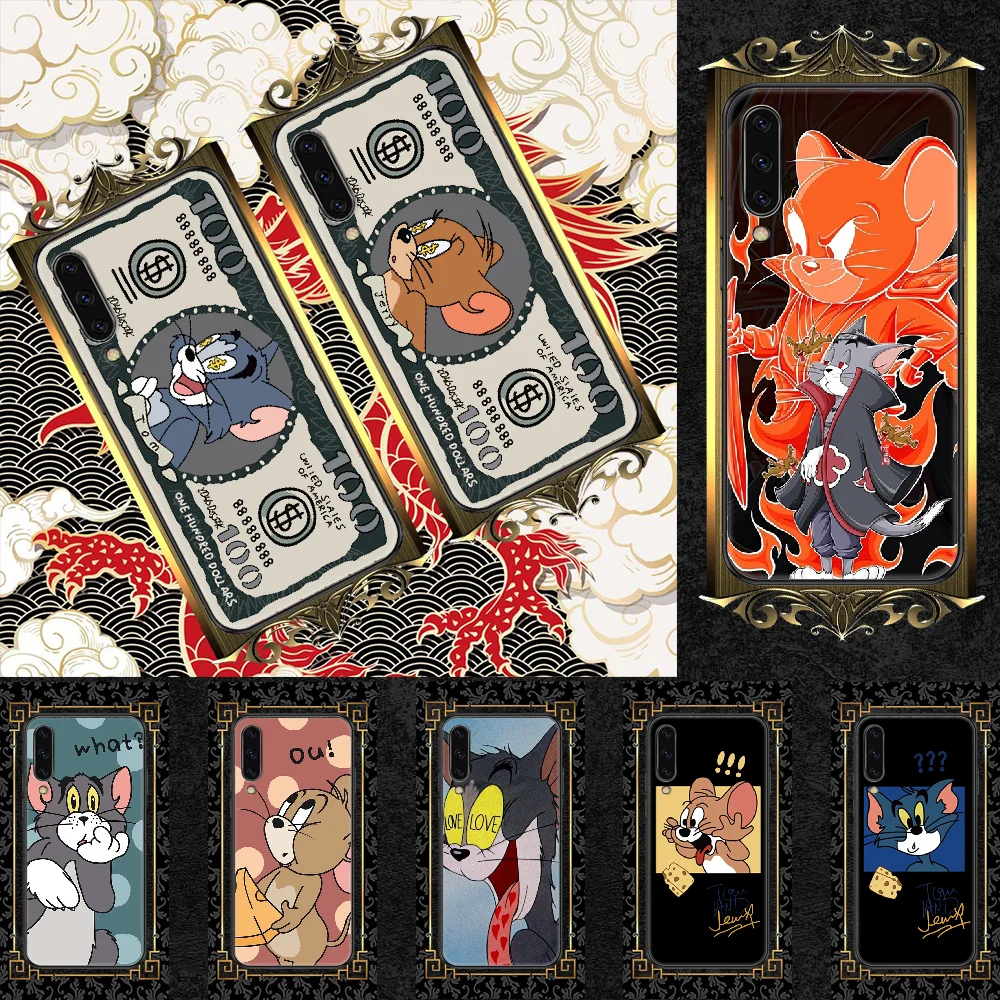 

tom lovers and Cartoon jerry funny Phone case For Samsung Galaxy A 3 5 7 8 10 20 21 30 40 50 51 70 71 E S 2016 2018 4G black
