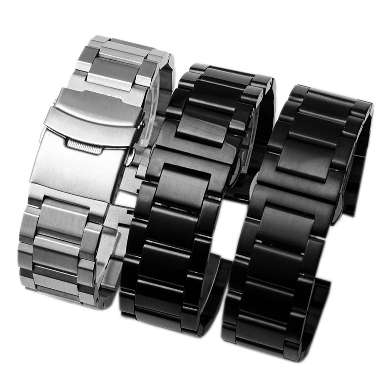 Ремешок для часов из нержавеющей стали Armani Ar60008 1828 60003 1730 мужской черный ремешок 22