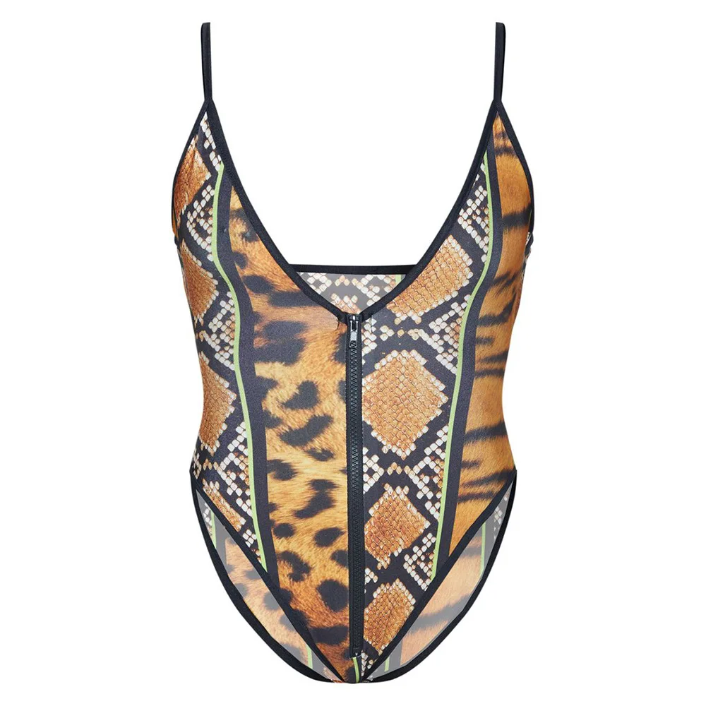 Купальный костюм в африканском стиле размера плюс цельный сексуальный купальник