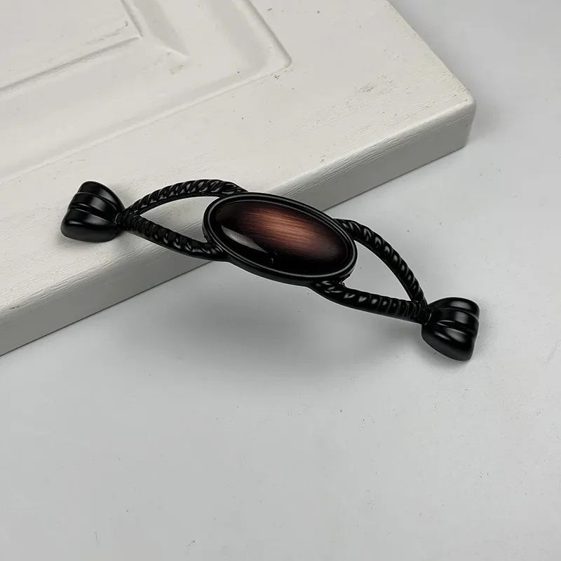 

American Modern Minimalist Black Handle, Zinc Alloy Wardrobe Handle, Surface Mounted Handle, Cabinet Door Handle