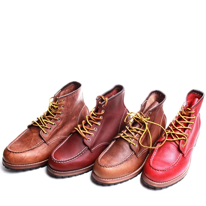 Ботинки мужские из натуральной кожи винтажные рабочие ботинки бронзовая обувь