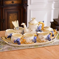 european tea set small luxury teapot with tray coffee cup coffee set british afternoon tea household ceramics