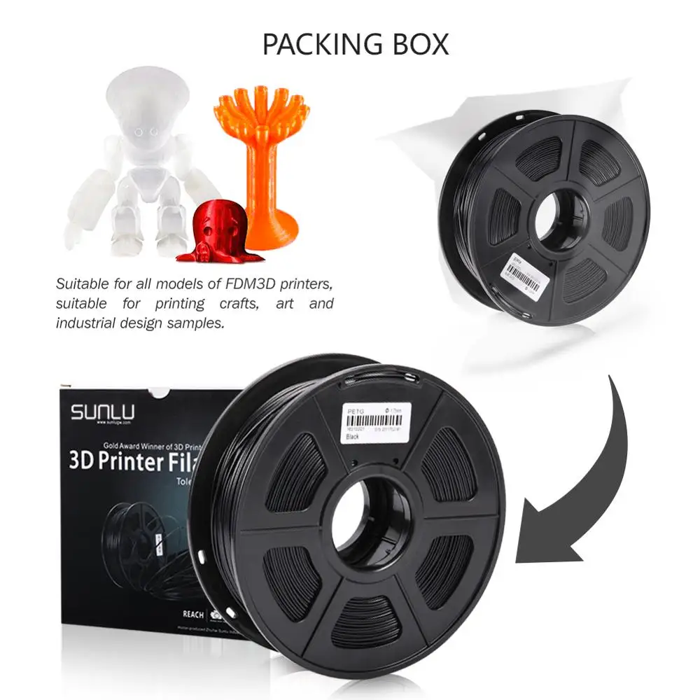 Enotepad-filamento PETG para impresora 3D, 10 rollos, 1,75mm, 1kg, 0,02mm, respetuoso con el medio ambiente, Material de alta dureza