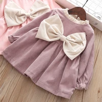 autumn winter dress for girls clothing baby girl clothes corduroy bowknot party dress children costume