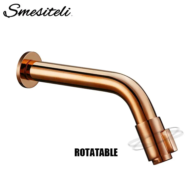 Smesiteli современный настенный кран для раковины из розового золота с одной ручкой