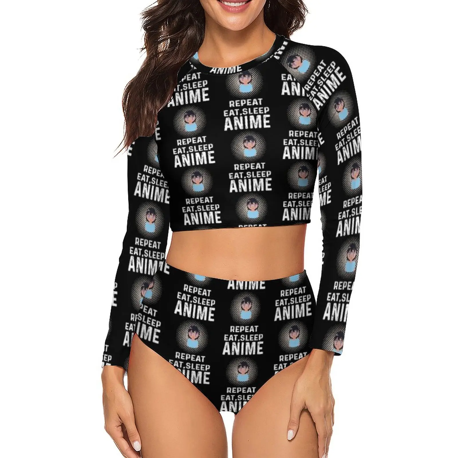 

Бикини в японском стиле с аниме, купальный костюм с рукавами, классическая одежда для плавания, лучший купальный костюм для подростков из дв...