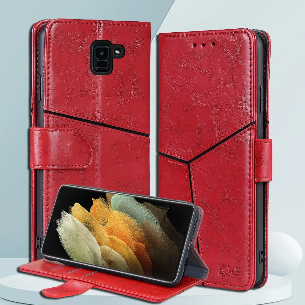 Кожаный чехол книжка для Samsung Galaxy A5 A6 A7 A8 A9 2018 A830 A9S A6S A520 A720 телефона