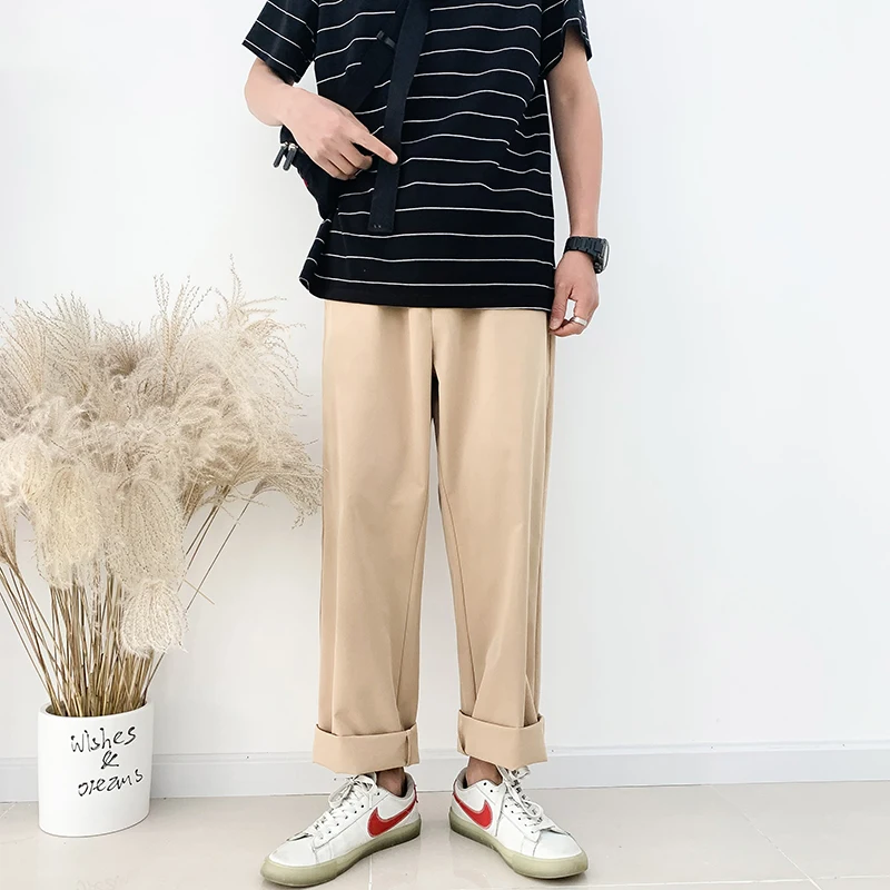 Новинка весна-осень 2019 мужские Модные брендовые свободные штаны в гонконгском