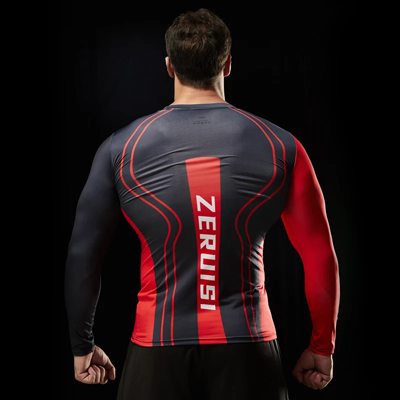 Мужские футболки для бега быстросохнущая компрессионная Спортивная футболка