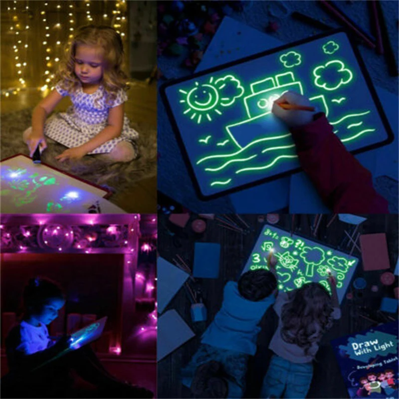 Puzzle Drawing Board Toy Tablet Graffiti 1pc Luminous A3 A4 A5 Material With Light Fun Children's Gift | Игрушки и хобби