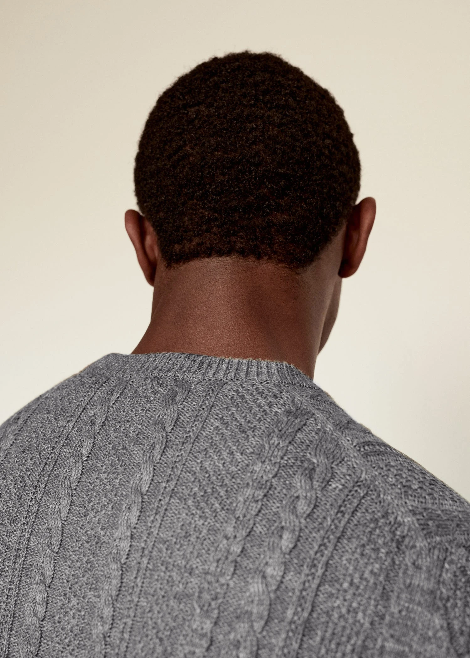 Мужской рыбацкий ирландский свитер в рубчик с круглым вырезом идеальная