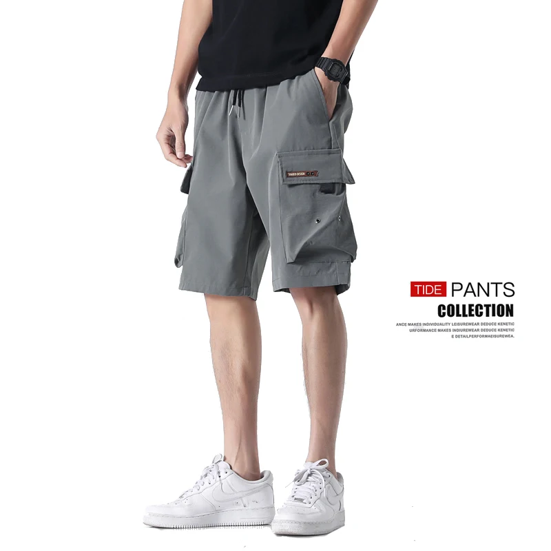 Мужские летние мешковатые шорты MOGU черные хлопковые мужские тактические с
