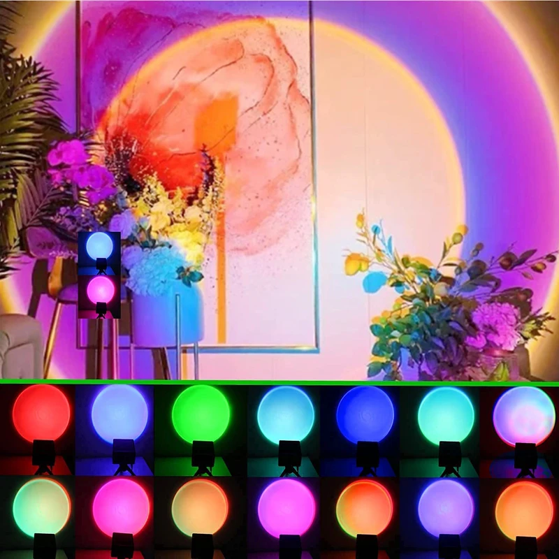 

Светодиодный Ночной светильник, s USB лампа с проекцией заката, светильник дистанционным управлением, домашний декор, цветная подсветка для ф...