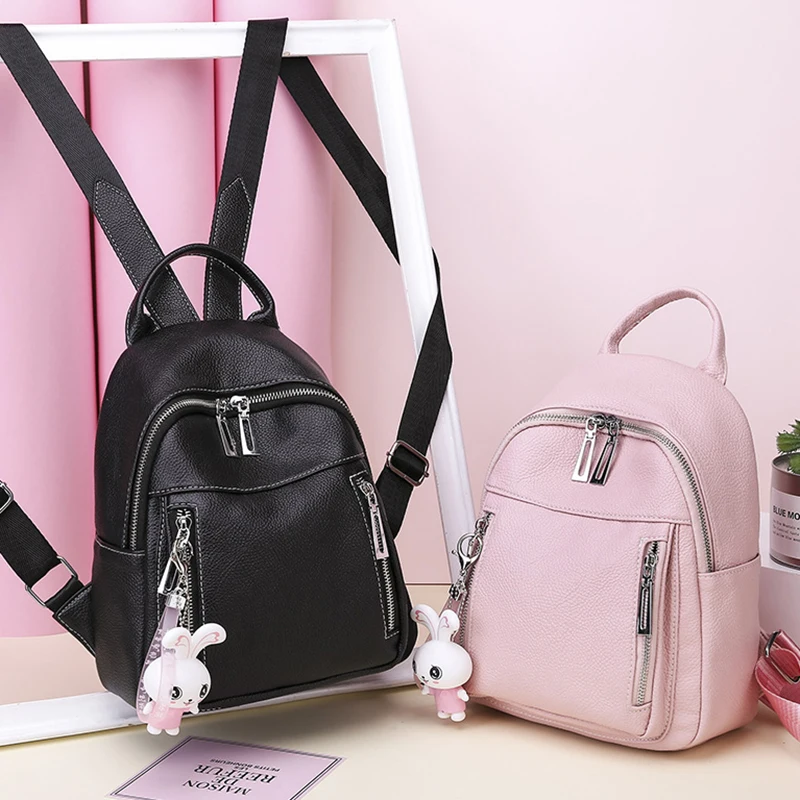 

Soft PU Leather Women Backpack Small Cute Pendant Backpacks For Girls Teenagers Lady Shoulder Bag 2020 Daypack Bagpack Mochila