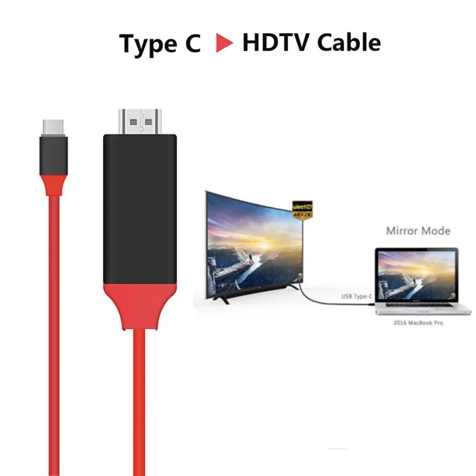 4K 30Hz type C к HDMI USB C HDMI кабель конвертер HD Расширение адаптер для Macbook samsung S8(с розничной упаковкой