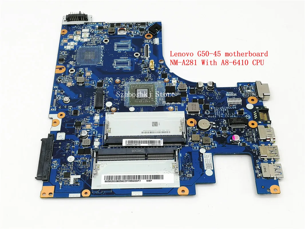 Бесплатная доставка материнская плата для ноутбука Lenovo G50 45 FRU 5B20G38059 ACLU5/ACLU6 с ЦП на