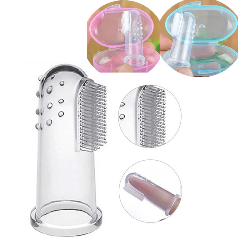 

Baby Finger Toothbrush with Box Children Teeth Clear Massage Soft Silicone Infant Rubber Cleaning Brush Baby Dental Care Toothbr