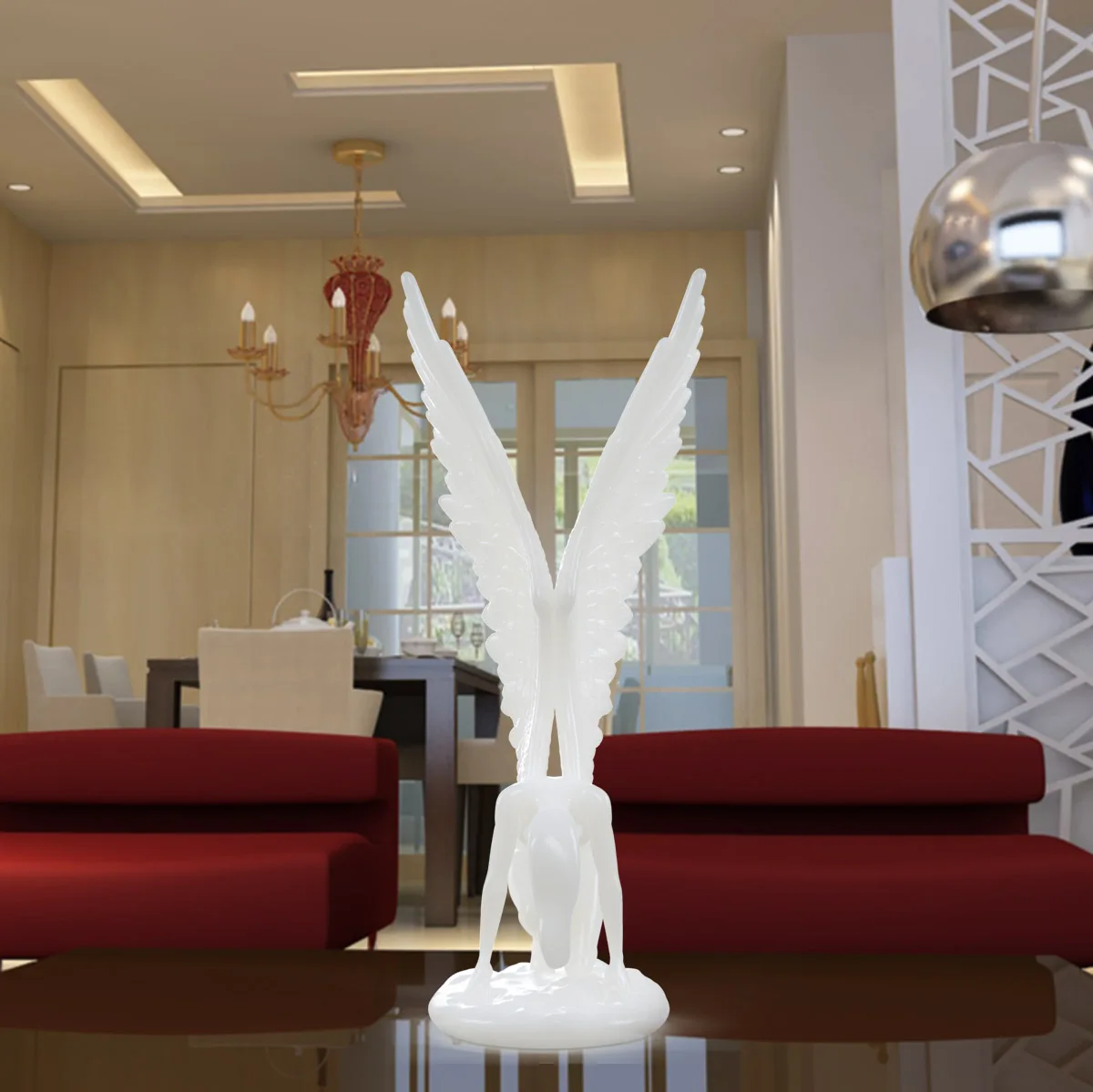 Ангел с крыльями для домашнего декора 3D печатная скульптура западный миф