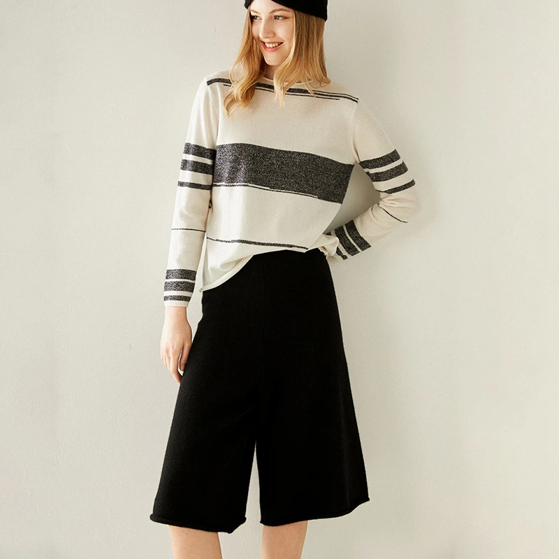 Новинка 2020 модная женская Свободная кашемировая ткань с широкими штанинами |