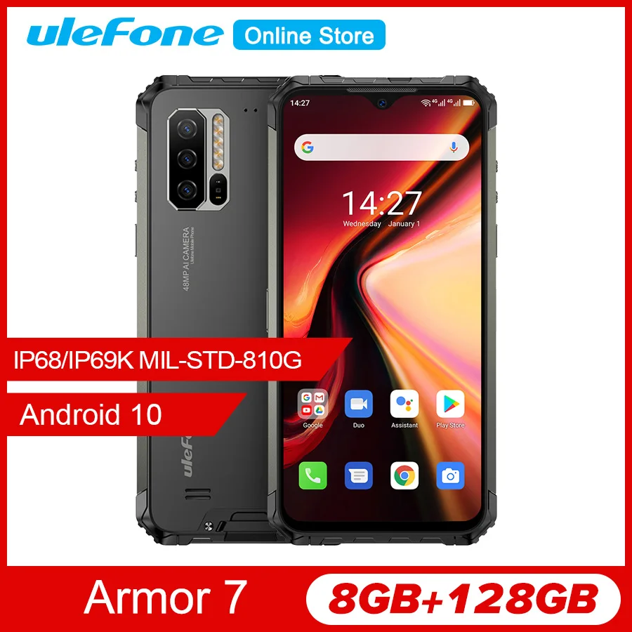 Ulefone Armor 7 6 3 ''Прочный Android 10 Helio P90 8 ГБ 128 Гб Смартфон 2 4G/5G WiFi IP68 48MP 4G LTE глобальная