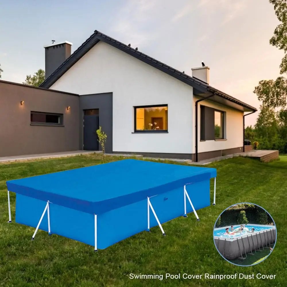 

Swimming Pool Cover Cloth PE Tarpaulin Large Size Swimming Pool Rectangle Ground Dustproof Floor Mat For Outdoor Villa Garden