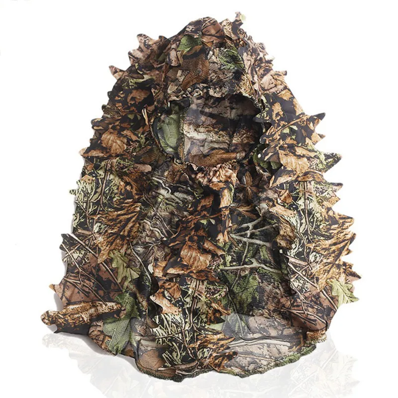 Камуфляжная листовая Ghillie Камуфляж для лица маска 3D Балаклава зеленая голова