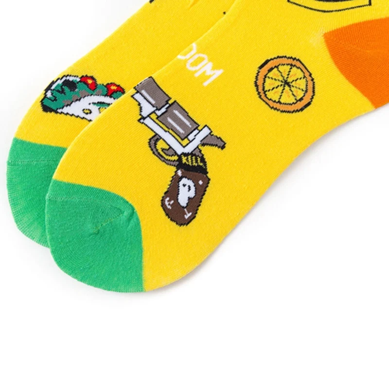 Мужские и женские рождественские подарочные носки хлопковые с забавным