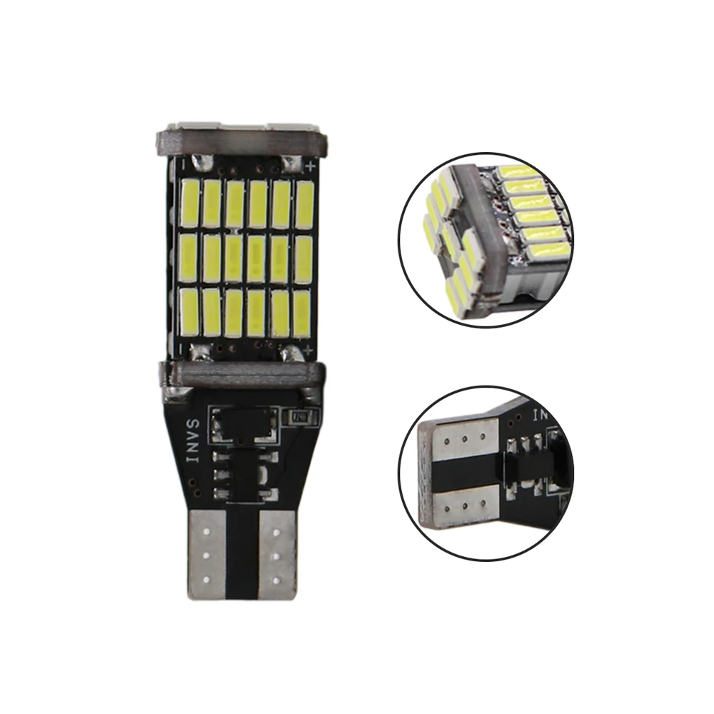 2 шт. T15 W16W CANBUS без ошибки Фары заднего хода WY16W 15 SMD 4014 автомобиль поворотники