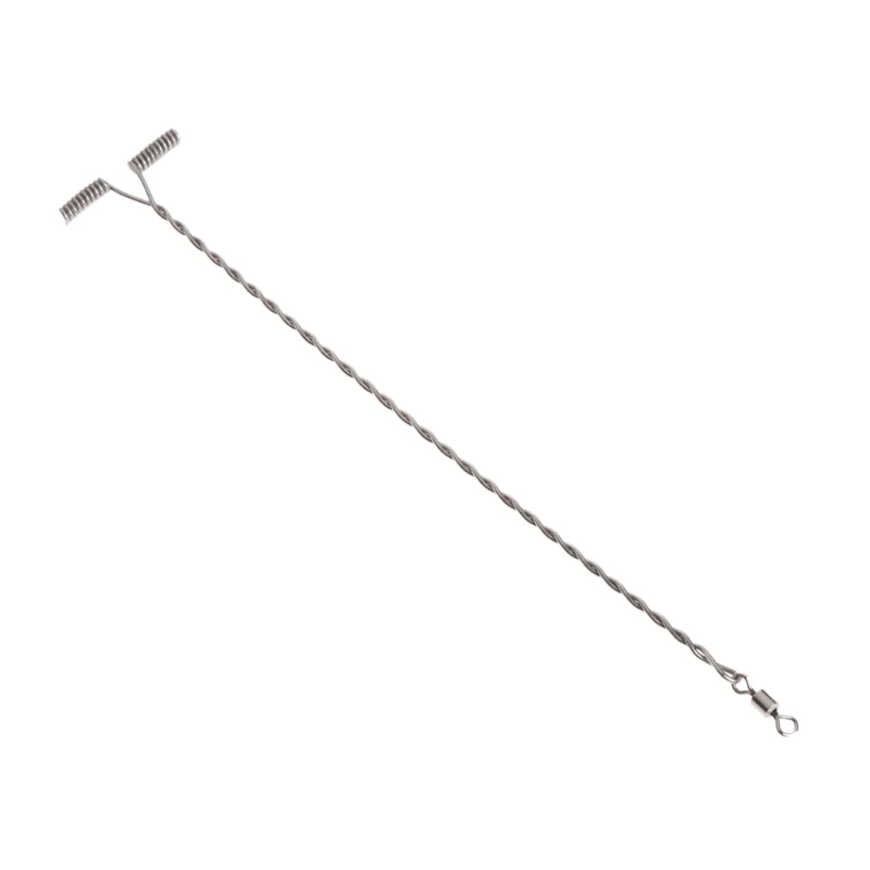 

10Pcs Fishing Wire Arm With Swivel T Shaped Stainless Steel 9/12/15cm Rig Tackle T8NC