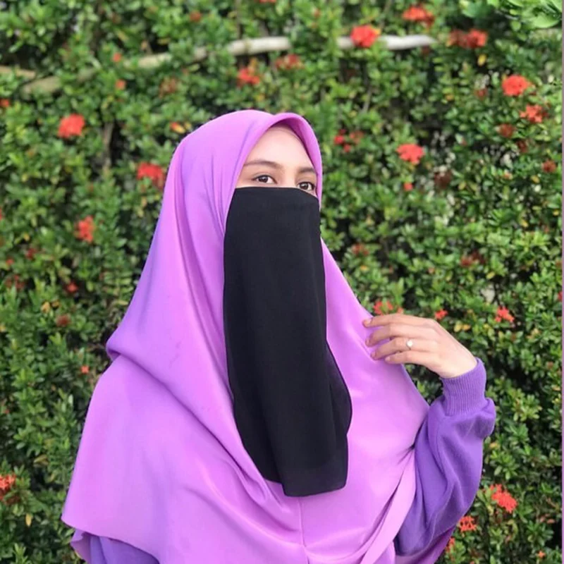 

Modesty Face Cover Scarf Women Muslim Islamic Headband Headwrap Arab Prayer Veil Ramadan Niqab Single Layer Amira Cap 50*45cm