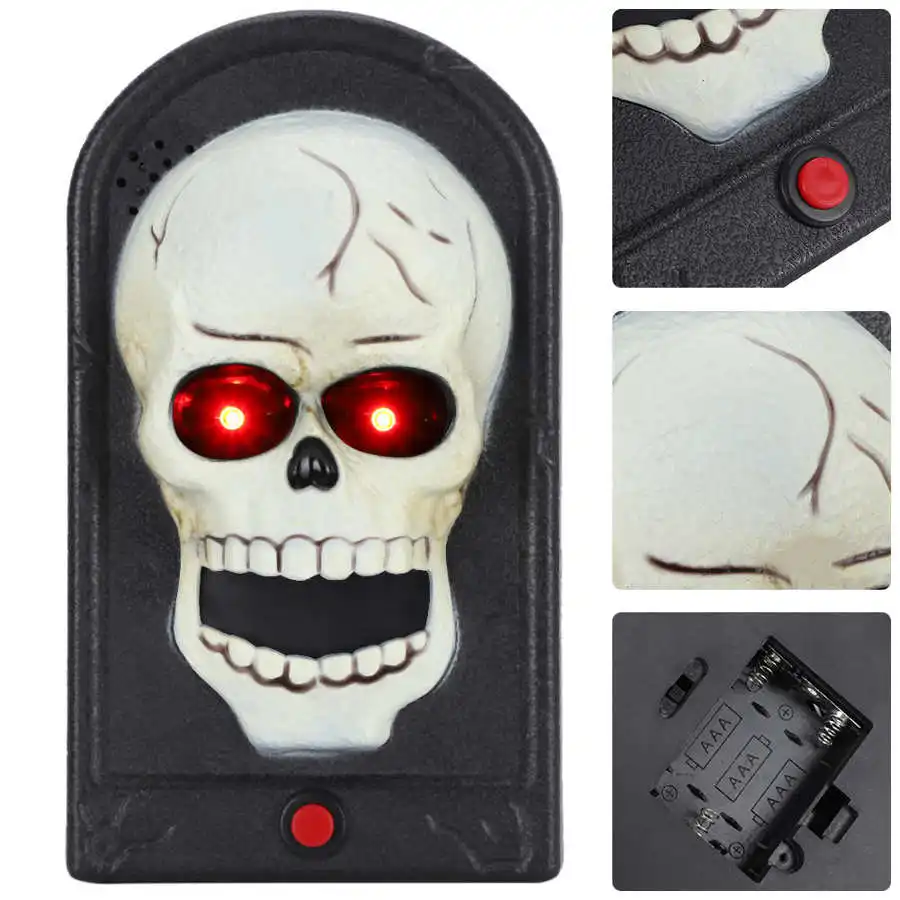 Хэллоуин жуткий череп дверной звонок с привидениями дом тема вечерние реквизит