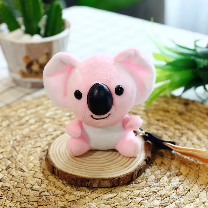 A Плюшевый брелок с коалой игрушкой мягкая игрушка коала игрушки Имитация меха кролика Пушистый рюкзак сумка подвеска плюшевый коала игрушка Подарки Девочка Мальчик - Цвет: A