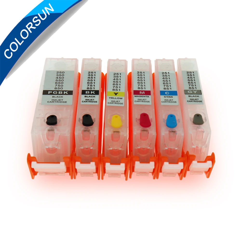 6pcs for Canon PGI-250 CLI-251 PGI250 Refillable Ink Cartridge For MG6320 MG7520 Printer Cartridges with ARC Chips | Компьютеры и офис