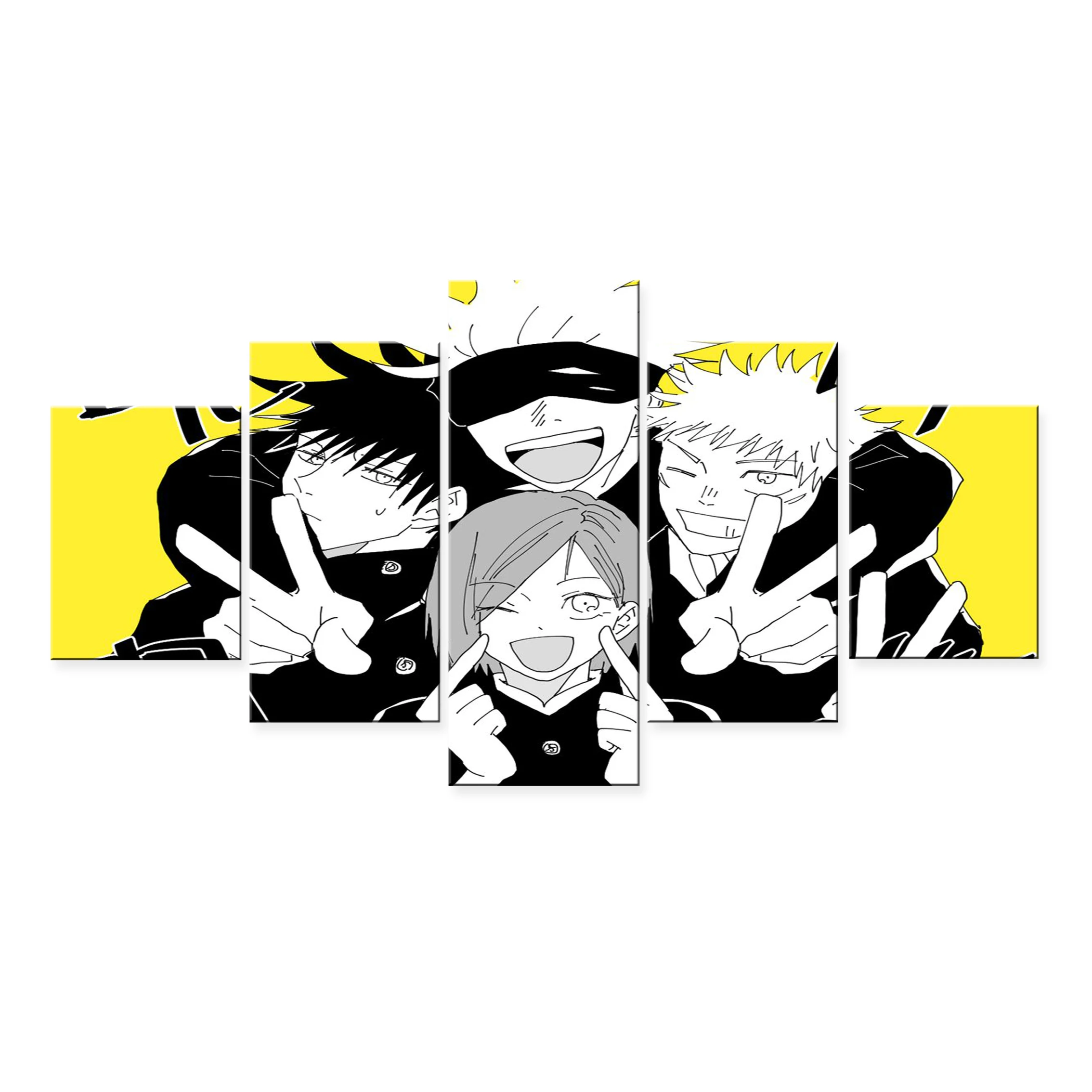 

Anime Jujutsu Kaisen Wall Painting Decoration Home Decor Poster Picture Canvas 5 Piece HD Modern Modular Framework Room Art Oil