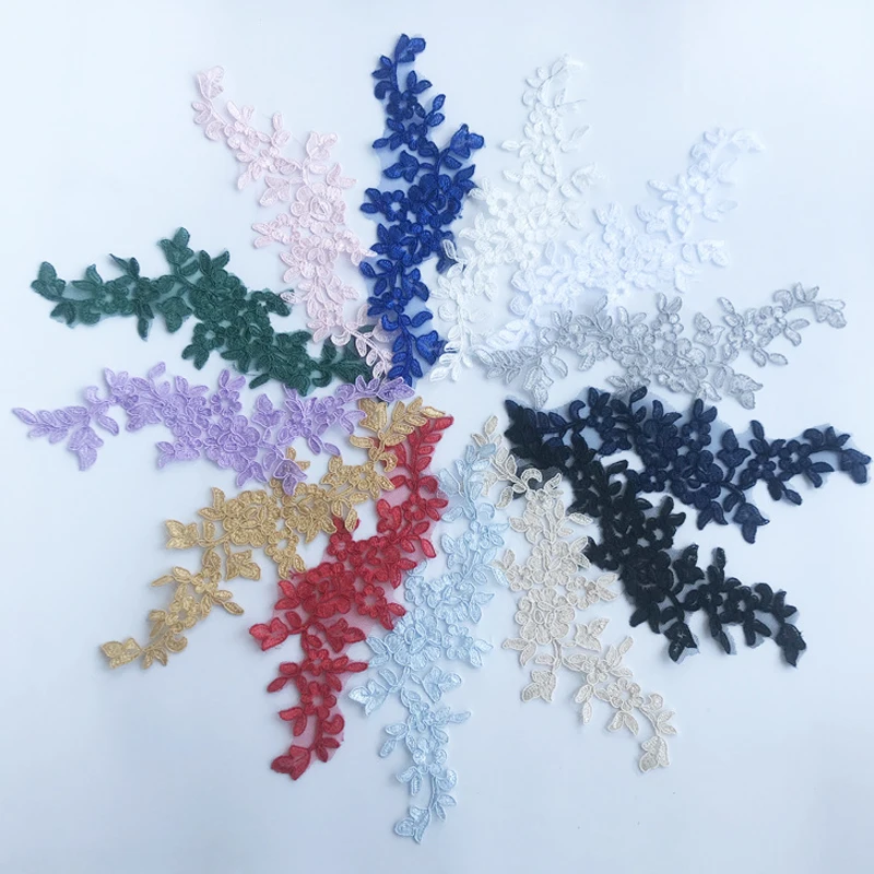 1 шт. Высококачественная Золотая кружевная ткань вышитые нашивки аппликация 3D