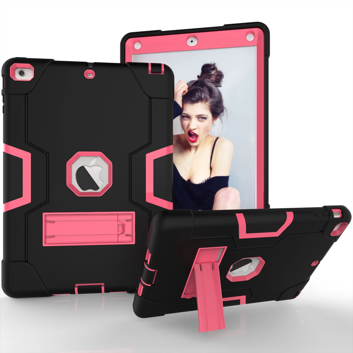 for iPad Air rose Защитный чехол для IPad Air 1 2013 дети Безопасный сверхмощный силиконовый Жесткий чехол для IPad Air 1 модель A1475 A1476 A1474 2013 9,7 чехол - Цвет: for iPad Air rose