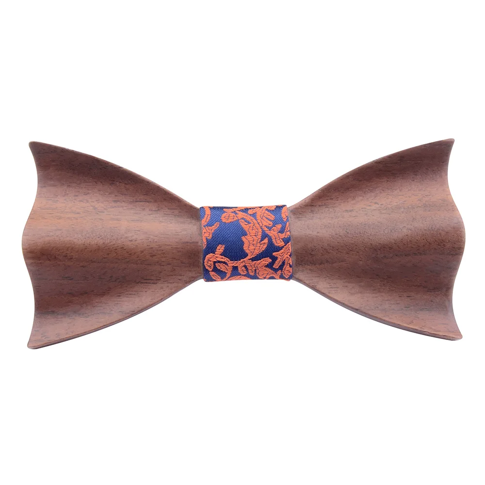 Цветочный 3D деревянный галстук бабочка набор карманная квадратная брошь для