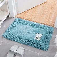polyester chenille bathroom carpet mat embroidery flower bath mat non slip toilet rug bathtub side bathroom floor rug tpr bottom