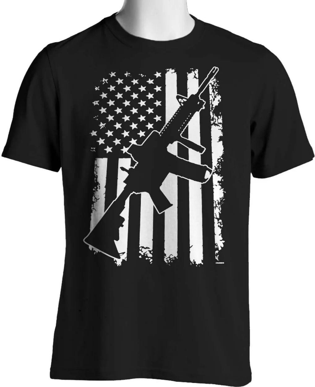 

Patriotic American Flag T-Shirt AR-15 Rifle 2nd Amendment Mens Sizes And Tall TEE Shirt 20th 30th 40th 50th Birthday
